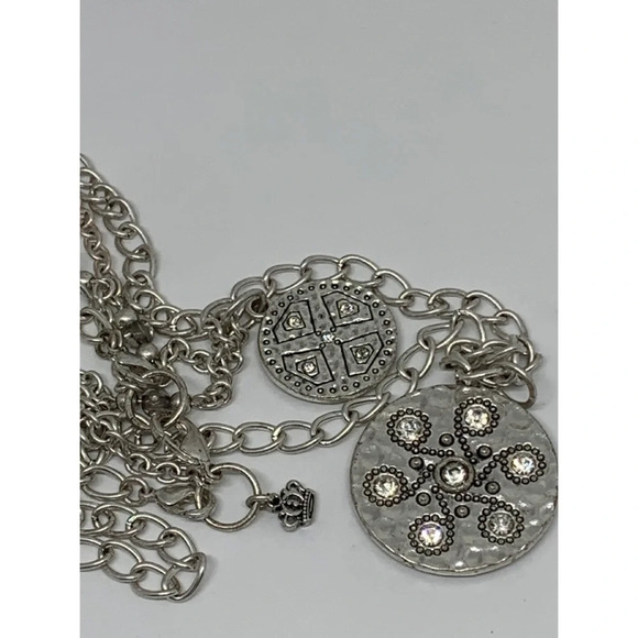 Premier Designs 2-Strand Silver Medallion Necklace - Picture 4 of 5